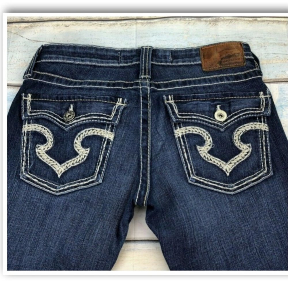 Big Star Remy Jeans 29L Dark Wash Flap Pocket